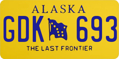 AK license plate GDK693