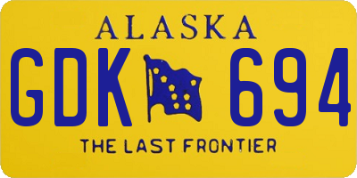 AK license plate GDK694