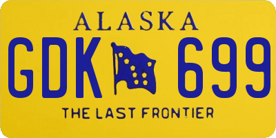 AK license plate GDK699
