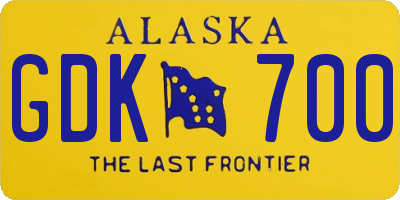 AK license plate GDK700