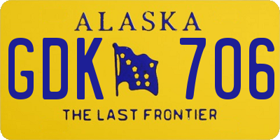 AK license plate GDK706