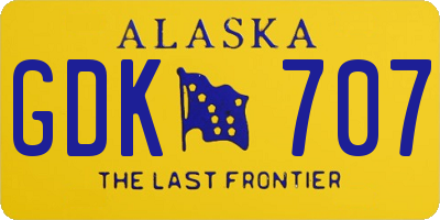 AK license plate GDK707
