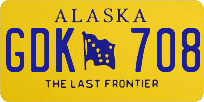 AK license plate GDK708