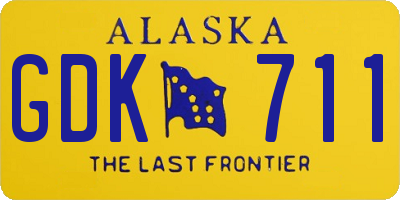AK license plate GDK711