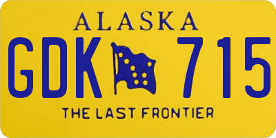 AK license plate GDK715