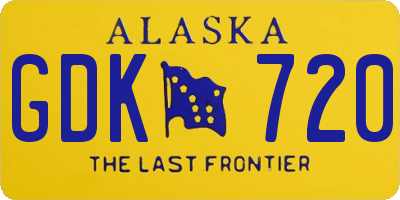 AK license plate GDK720