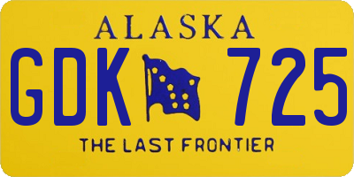 AK license plate GDK725