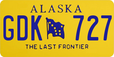 AK license plate GDK727