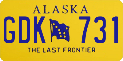 AK license plate GDK731