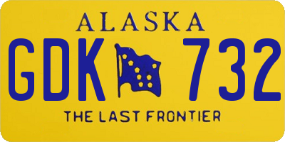 AK license plate GDK732