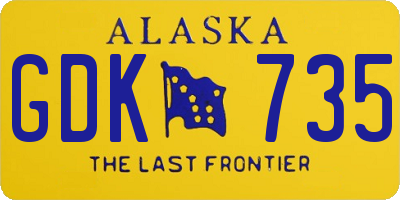 AK license plate GDK735