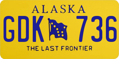 AK license plate GDK736