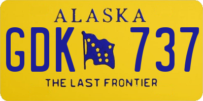 AK license plate GDK737