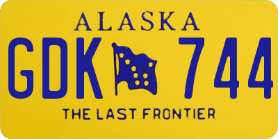 AK license plate GDK744