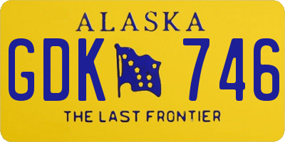 AK license plate GDK746