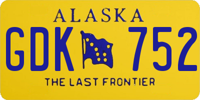 AK license plate GDK752