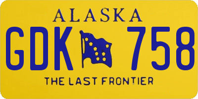AK license plate GDK758
