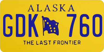 AK license plate GDK760