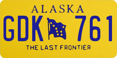 AK license plate GDK761