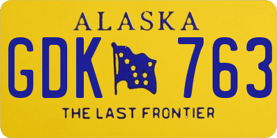 AK license plate GDK763