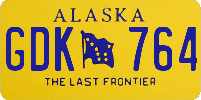 AK license plate GDK764
