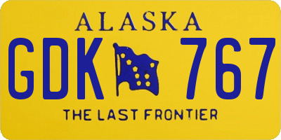 AK license plate GDK767