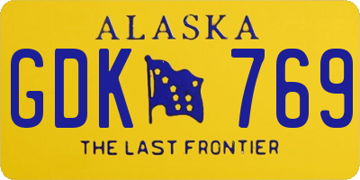 AK license plate GDK769