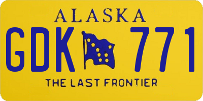AK license plate GDK771