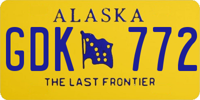 AK license plate GDK772