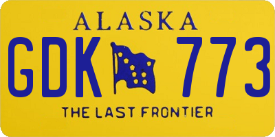 AK license plate GDK773