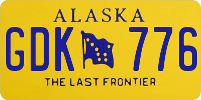 AK license plate GDK776
