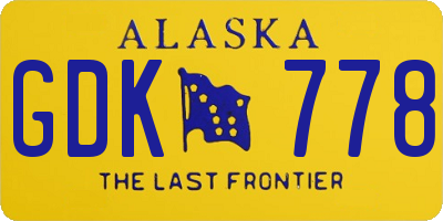 AK license plate GDK778
