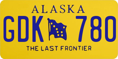 AK license plate GDK780