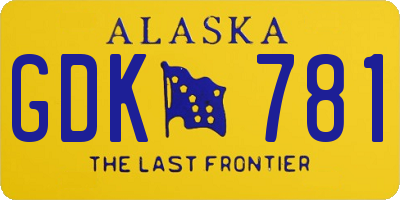 AK license plate GDK781
