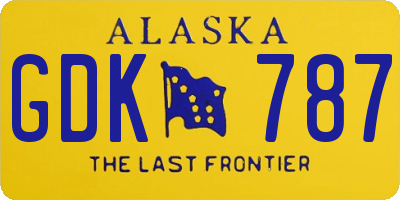AK license plate GDK787