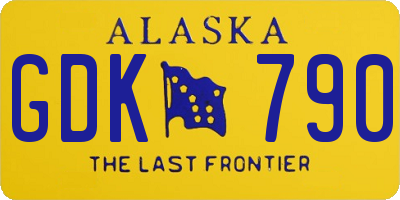 AK license plate GDK790