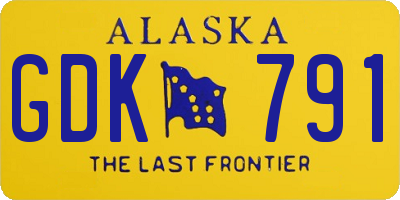 AK license plate GDK791