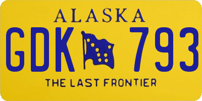 AK license plate GDK793