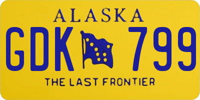 AK license plate GDK799