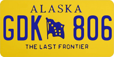 AK license plate GDK806