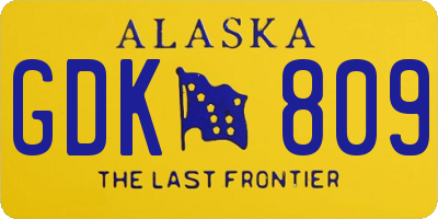 AK license plate GDK809