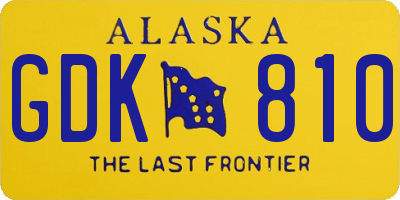 AK license plate GDK810
