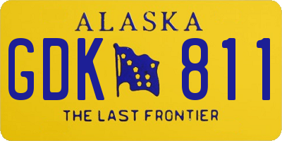 AK license plate GDK811
