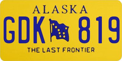 AK license plate GDK819