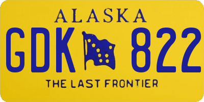 AK license plate GDK822