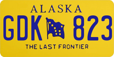 AK license plate GDK823