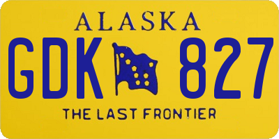 AK license plate GDK827