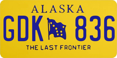 AK license plate GDK836