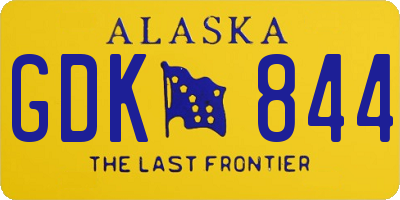 AK license plate GDK844