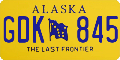 AK license plate GDK845